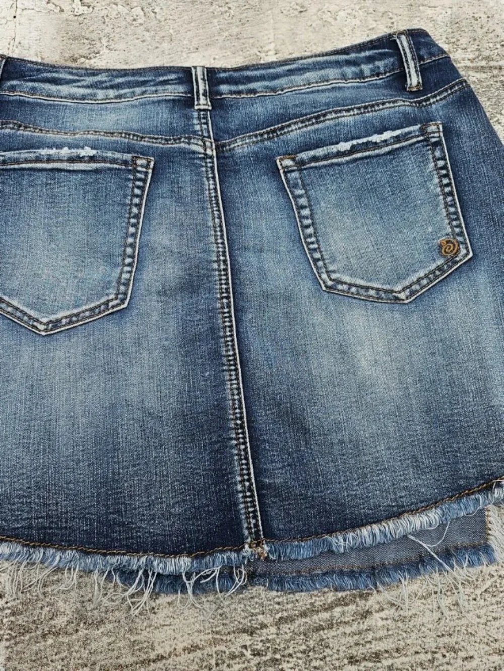 Indigo Rein Women Skirt Blue Denim Jeans Ripped Skirts Size 13 - Picture 8 of 10
